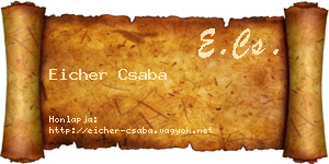 Eicher Csaba névjegykártya